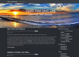 New Theme And Features Open Intel Dot Org