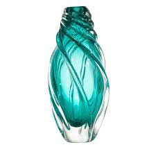 Dale Aqua Swirl 12 75 In Blue Glass Vase