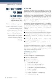 rules of thumb for steel structures