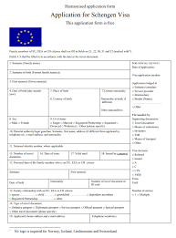 schengen visa application form