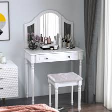 homcom luxury wooden vanity dressor set