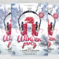Winter Party Seasonal A5 Flyer Template