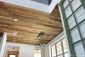 diy reclaimed wood ceiling so