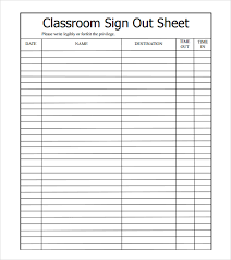 Best Photos Of Classroom Sign Out Sheet Classroom Sign Out