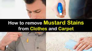 remove mustard stains from clothes carpet