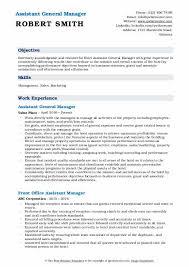 You will see right off the bat in our office assistant resume example that the many required skills are properly identified. Assistant General Manager Resume Samples Qwikresume