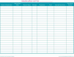 Medication Chart Template Free Download Beautiful Medication