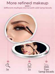 circular folding led makeup mirror