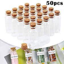 50pcs 40mm Small Mini Glass Jars Corks