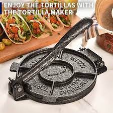 8 Inch Tortillas Cast Iron Tortilla Press Maker Flat Surface Tortillera  gambar png