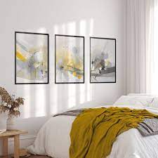 Soft Yellow And Pale Grey Wall Art 3