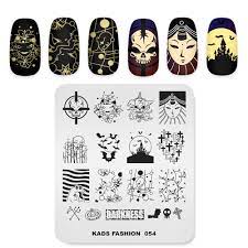 Buy KADS Nail Stamping Plates Skull Abstract Face Bat Castle Cross Nail Art  Template nail stamp plate Manicure stamping nail art at affordable prices —  free shipping, real reviews with photos — Joom