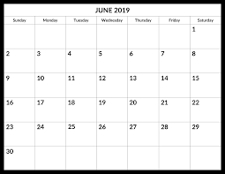 June 2019 Calendar My Calendar Land