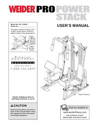 Weider Pro Power Stack System 15983 Users Manual Manualzz Com