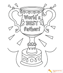 happy fathers day trophy coloring page