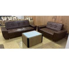 modern brown leather sofa set for office