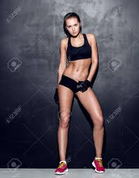 Attractive Fitness Woman Trained Female Body Lifestyle Portrait