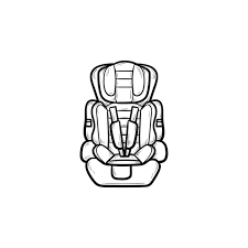 Baby Car Seat Hand Drawn Outline Doodle
