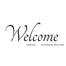 Welcome Stencil By Studior12 Graceful Style Word Art Small 9 X 4 Inch Reusable Mylar Template Painting Chalk Mixed Media Use For Journaling