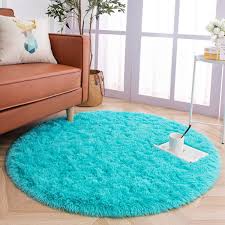 fluffy area rug fuzzy circular carpet