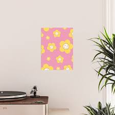 Pink And Yellow Flower Icon Poster By