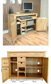 Hideaway computer desk ideas to save your space in 2020 furniture: Mobel Oak Hidden Home Office Desk Mobel Oak Home Office Furniture