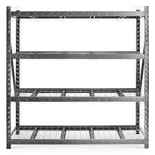 Check out our diy on how to built an industrial pipe shelving unit! Gladiator 4 Tier Heavy Duty Welded Steel Garage Storage Shelving Unit 90 In W X 90 In H X 24 In D Gara904xig The Home Depot