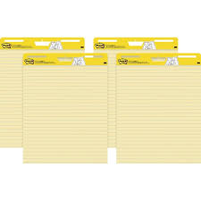 Post It 561vad4pk Self Stick Easel Pads Faint Rule 30 Sht 25 X 30 4 Ct Yellow Flip Chart Pad