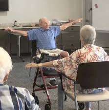 yoga at senior living in dripping