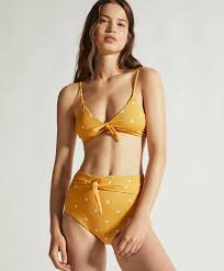 Yellow Polka Dot Triangle Bikini Top Oysho United