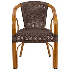 dark brown rattan chair with cherry