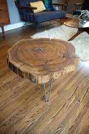 build wood slab coffee table träbord