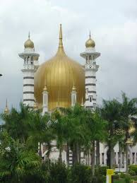 Allah's name appears on an aglaonema plant. Masjid Ubudiah In Kuala Kangsar Photo