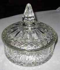 Vintage Clear Glass Diamond Cut Pattern
