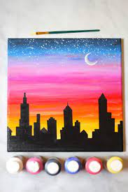 Paint A Sunset Cityscape For Beginners