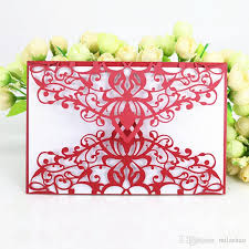 Red Country Fence Laser Cut Party Dinner Invitation Card Shimmer