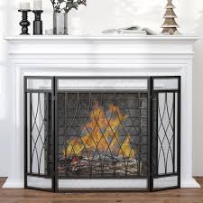 3 Panel Mesh Folding Fireplace Screen