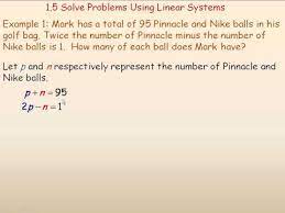 Solve Problems Using Linear Systems