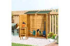 Outsunny Garden Wood Storage Shed W