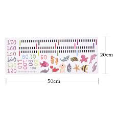 Removable Measure Height Sticker Cartoon Cats Fishs Sea World Growth Chart Kid Height Chart Wall Kids Room Wall Decorative