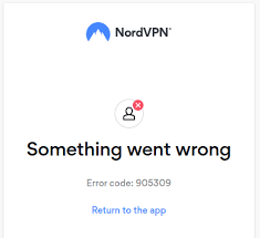 cannot login nordvpn error code 905309