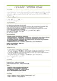 Check spelling or type a new query. Psychology Professor Resume Example