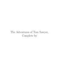 the adventures of tom sawyer complete