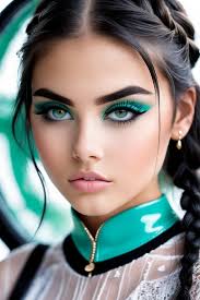 big green eyes with eye makeup