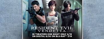 For the animated film series, see resident evil (animated film series). Resident Evil Vendetta Release Date News Animated Film To Have June Release Date For Theaters Digital Copy
