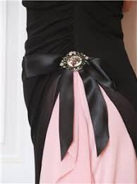 Details About Xoxo Strapless Long Stretch Draped Dress Black Pink Ruffled W Brooch S Xs