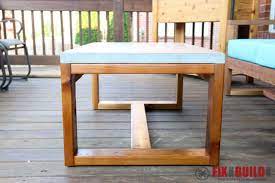 Diy Concrete Top Outdoor Coffee Table
