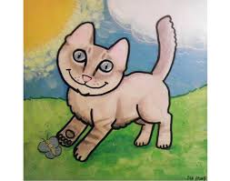 cartoon cat painting spungdesign