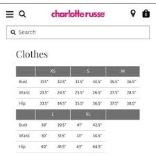 Charlotte Russe Size Chart Gallery Of Chart 2019