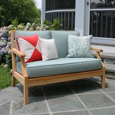 Teak Wood Patio Loveseat Seneca